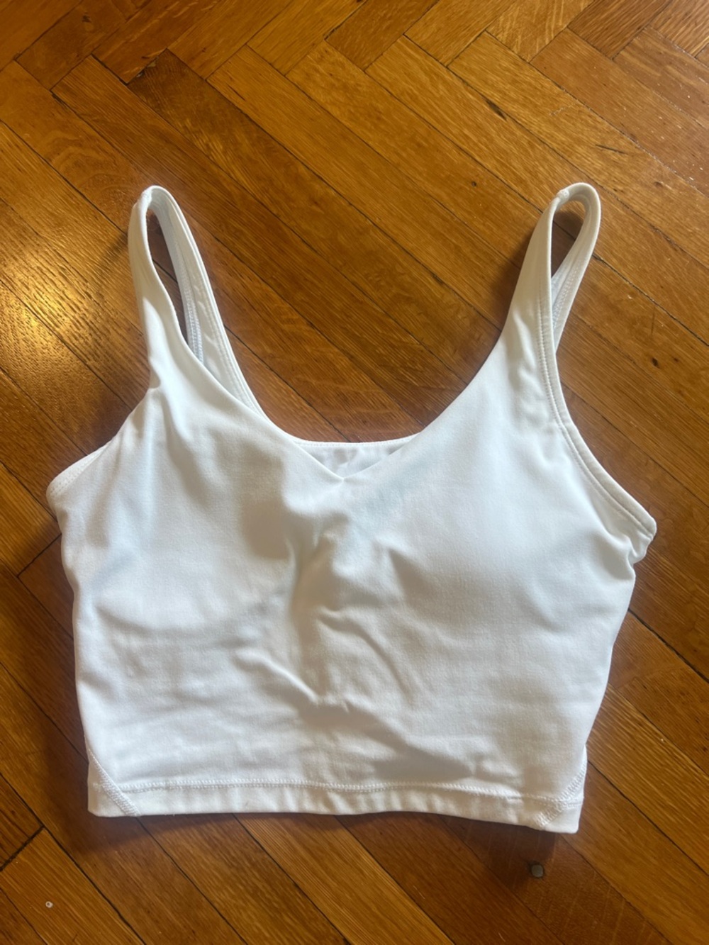 White Crop Workout Tank Top